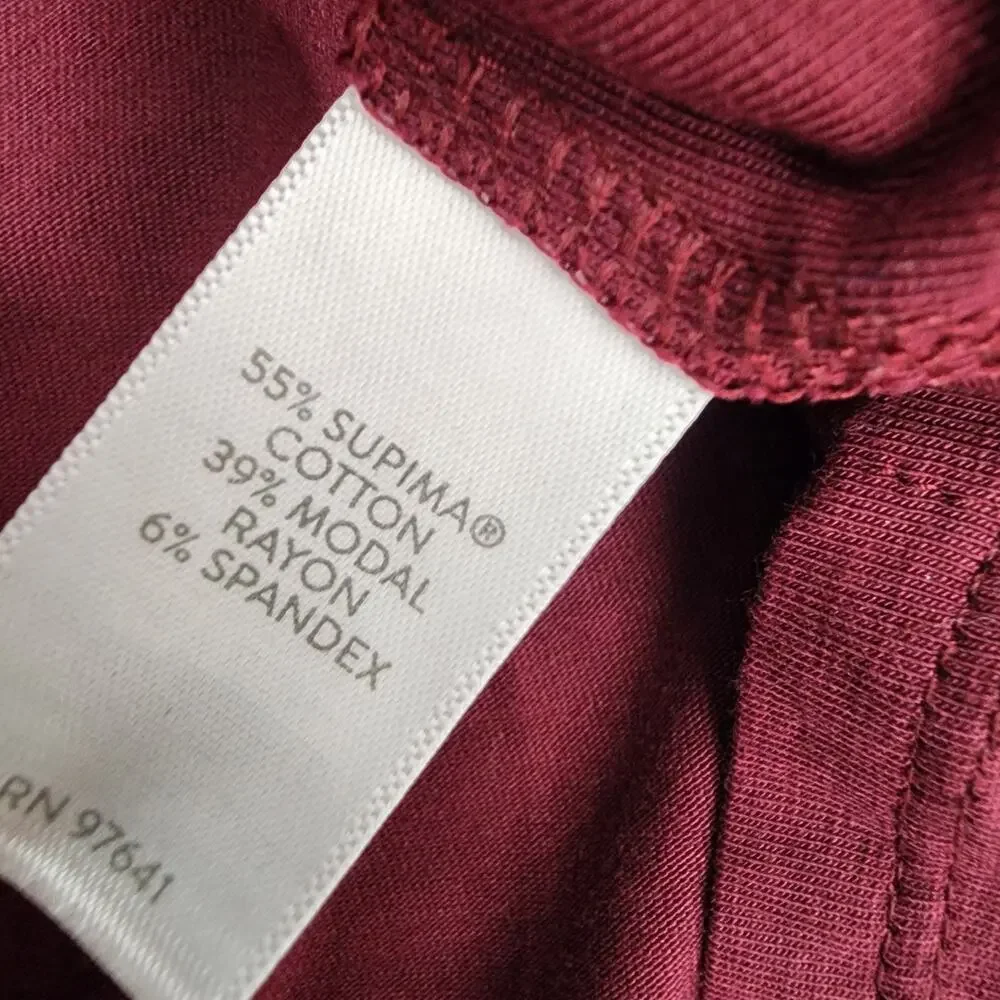 J. Jill Women Luxe Supima Forward Seam Tunic Top S Petite Bordeaux Knit Pullover